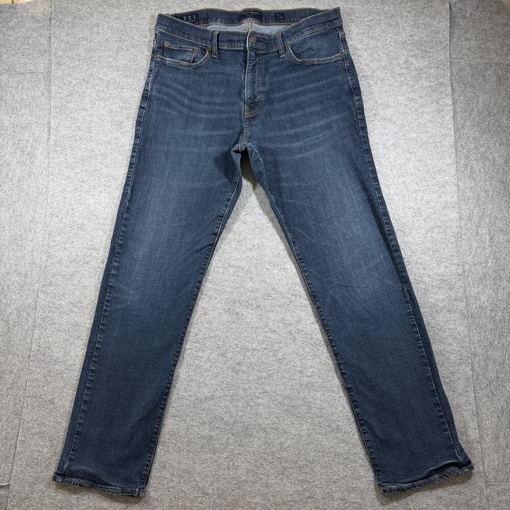 Lucky Brand 221 Straight Jeans Mens 36x32 Dark Blue Wash Stretch Denim Straight